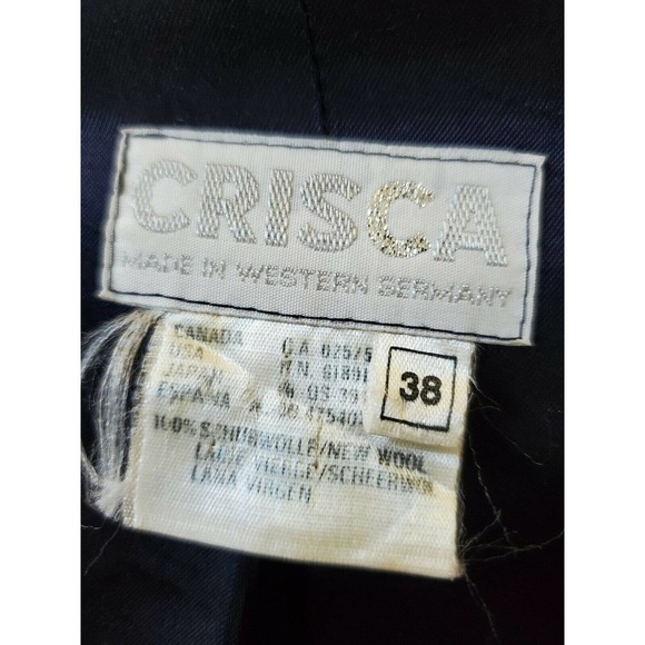 Vintage CRISCA Navy Blue Wool Size 38  (medium) - Picture 8 of 11